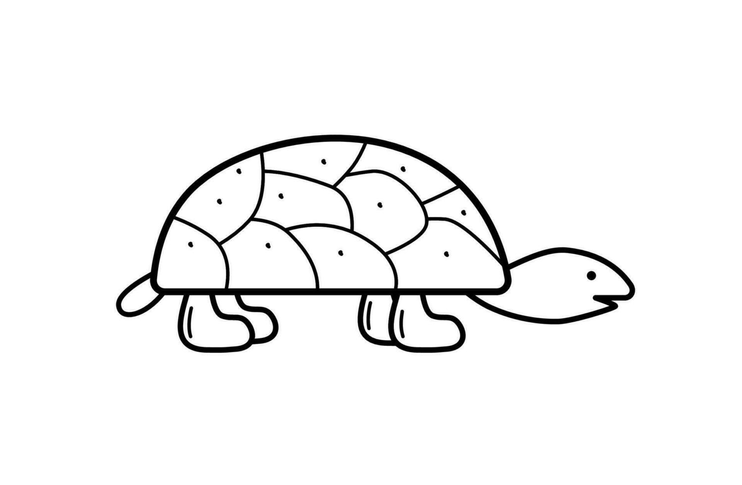Turtle icon. Vector doodle illustration of a sea animal turtle. Isolate on white.