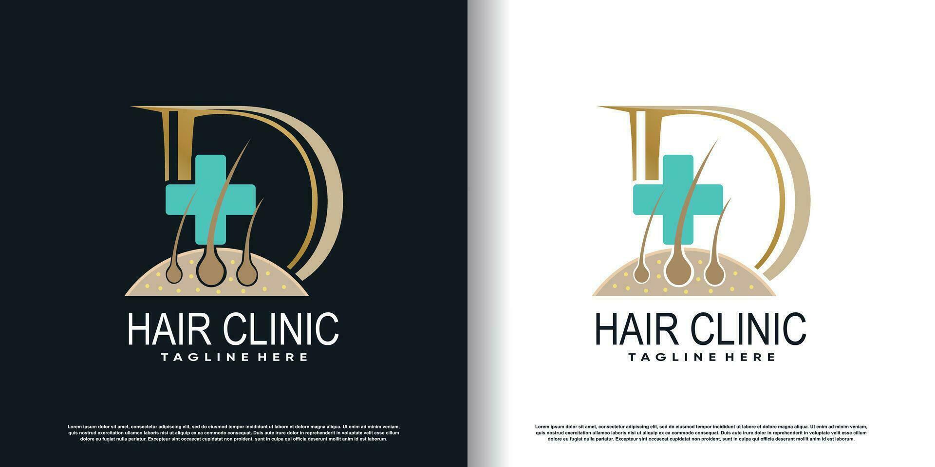hair care logo icon with initial D and creative concept  premium vector