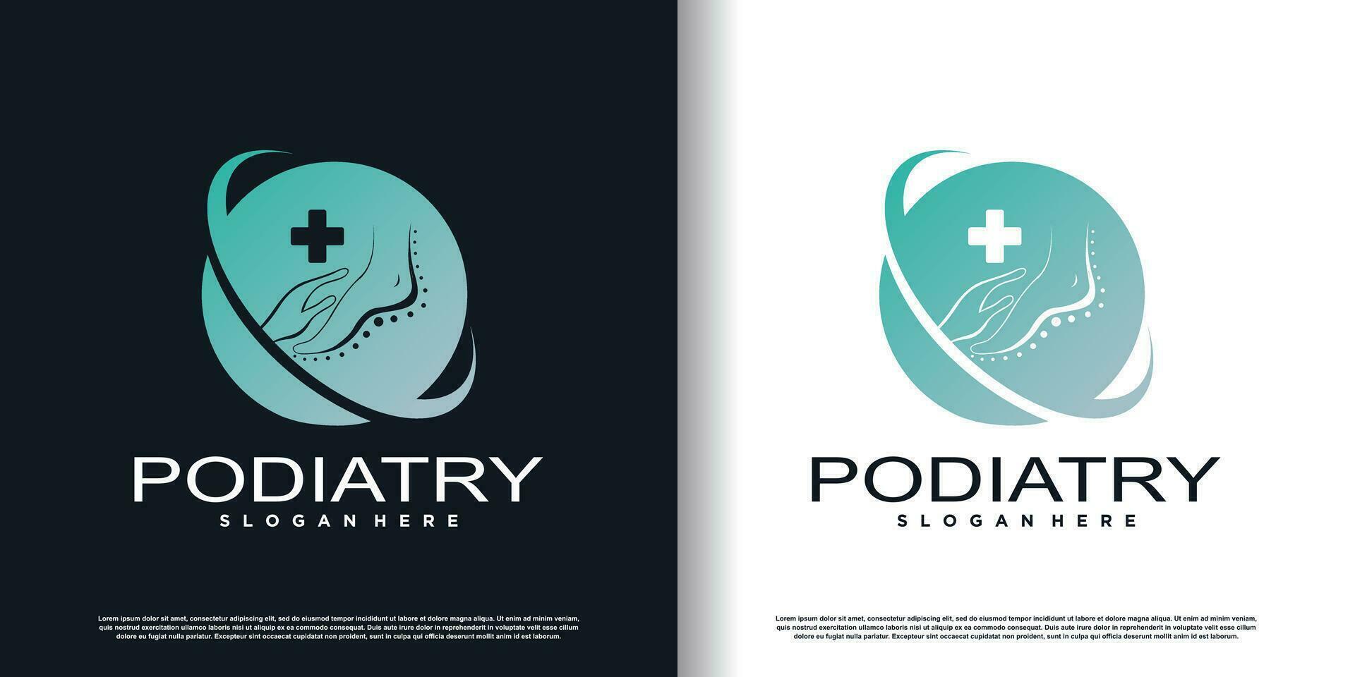 podiatry logo icon with creative concept design premium vector