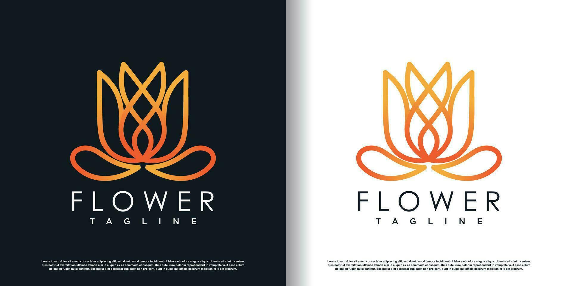 Flower logo with creative concept premium vector