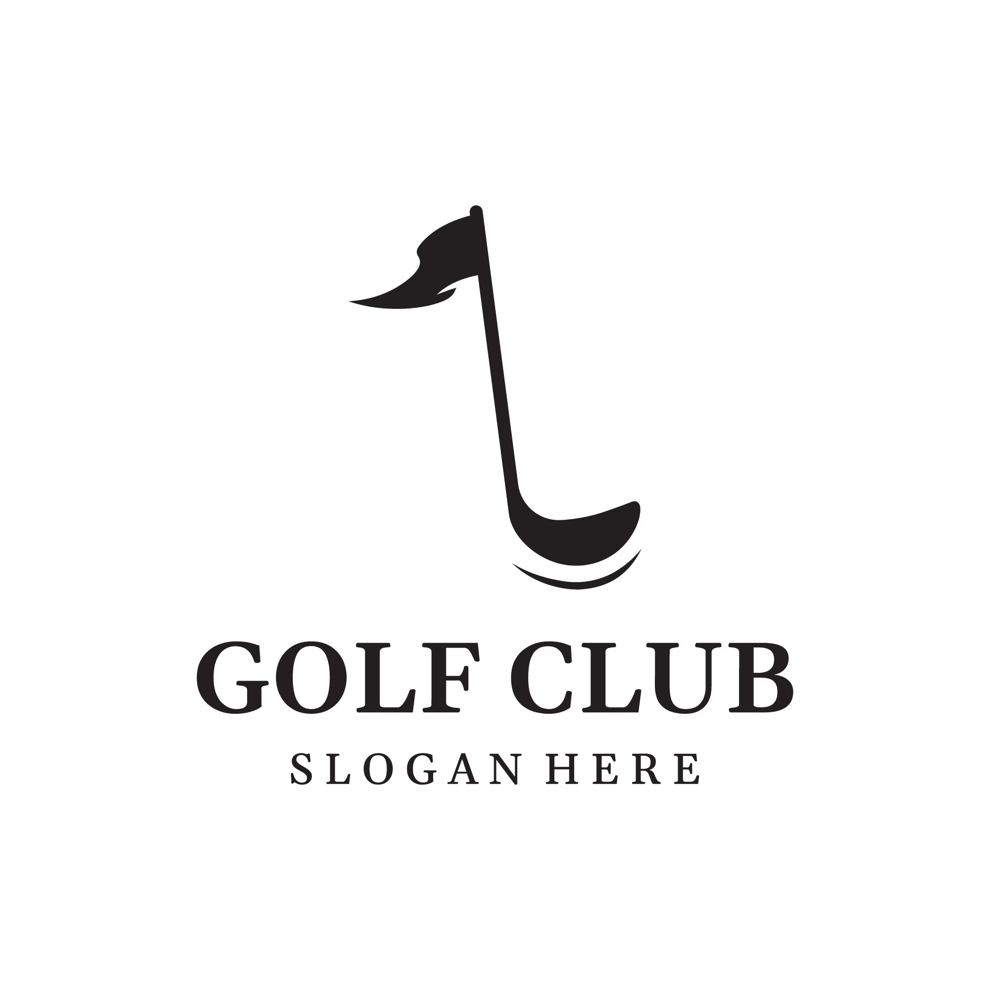 Golf ball and stick and golf course logo template design. Logo for