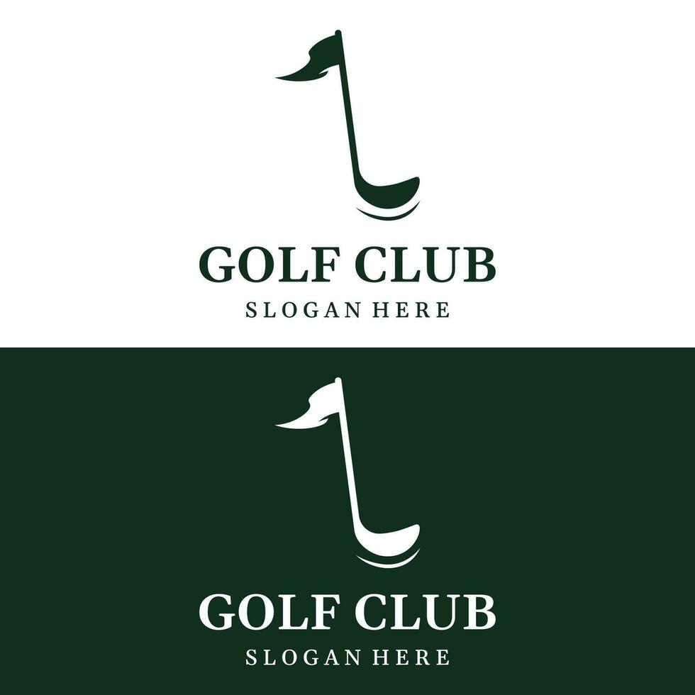 Golf ball and stick and golf course logo template design. Logo for professional golf team, golf club, tournament, business, event. vector