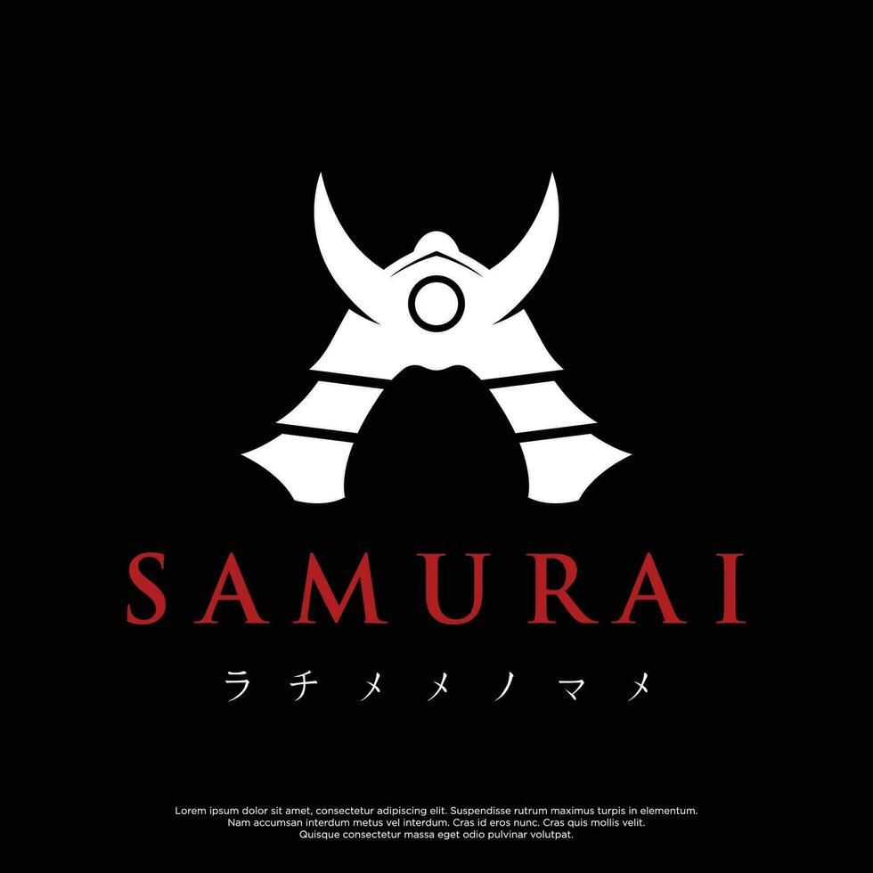 japonés samurai guerrero casco logotipo diseño con moderno editable vector ilustración.
