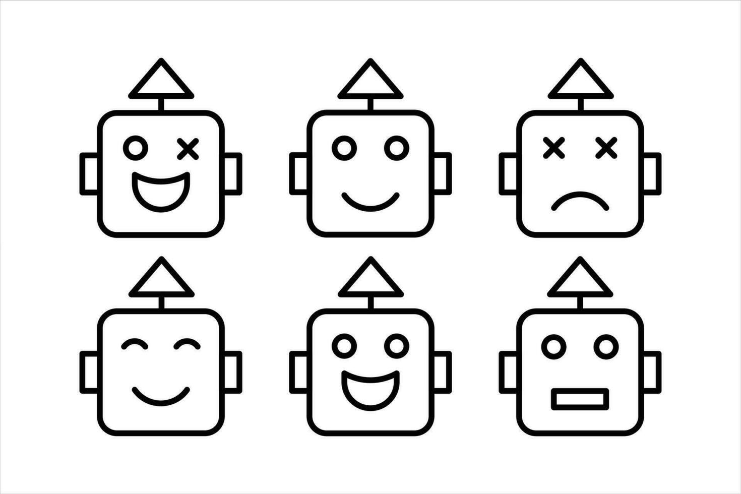 Simple square robot icon design vector