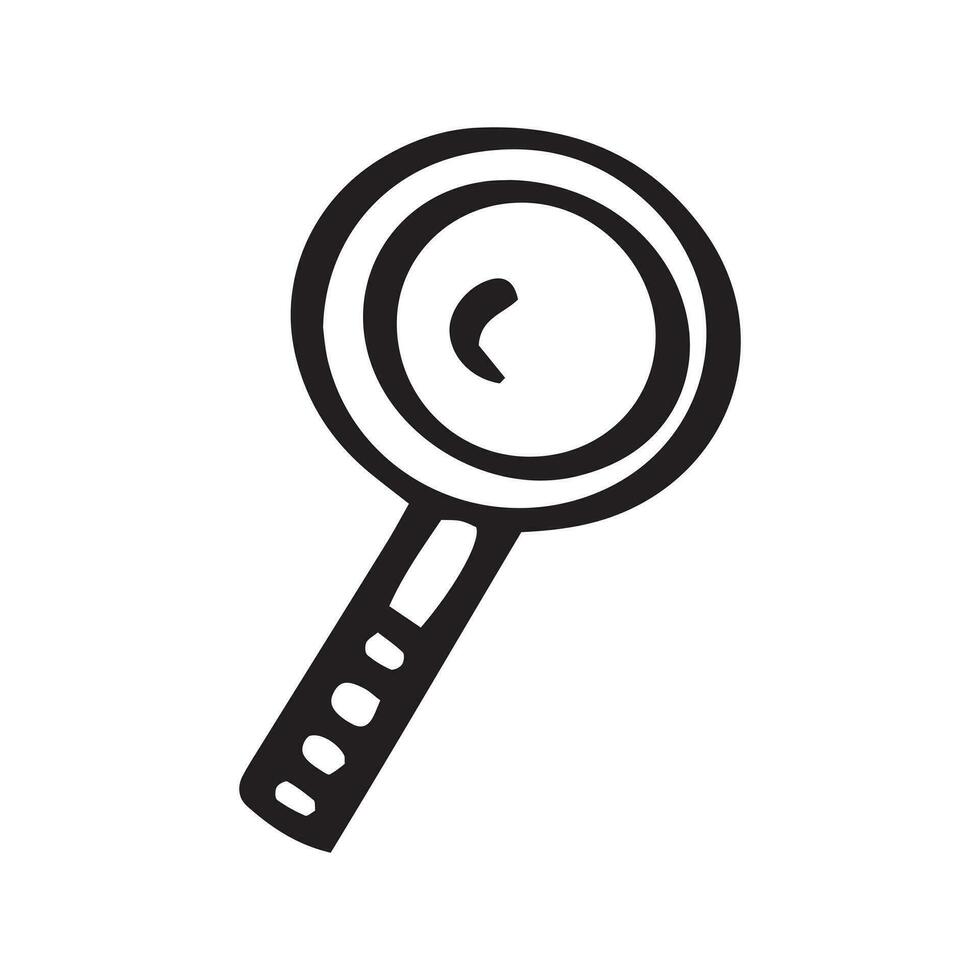 Hand drawn magnifying glass isolated vector