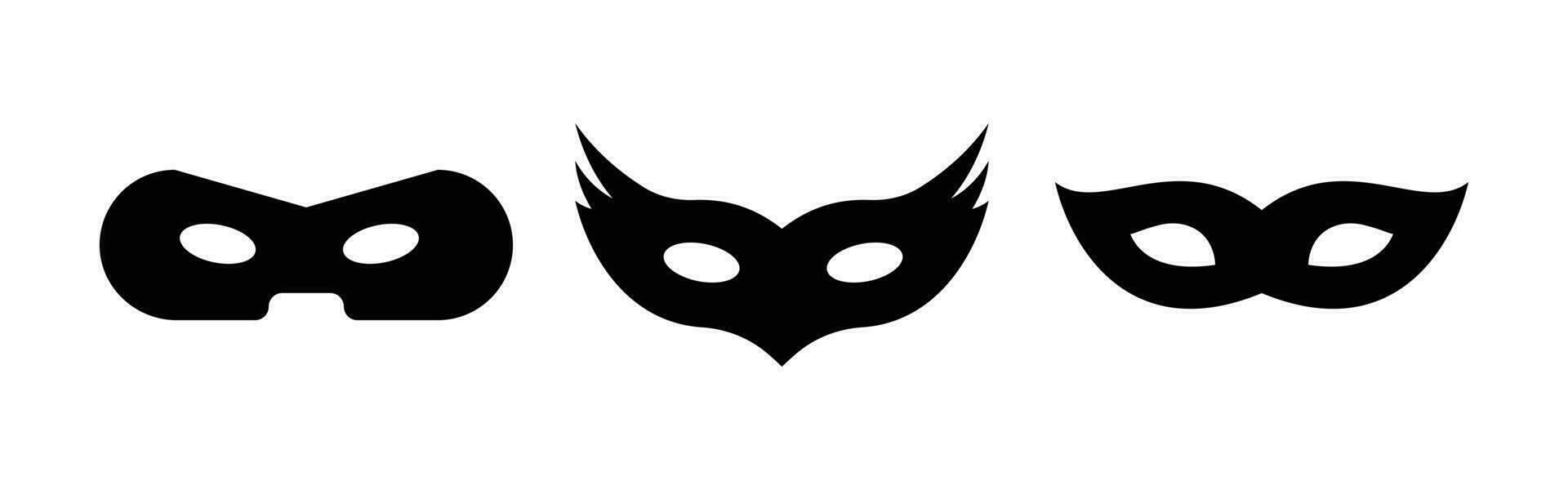 conjunto de negro máscara símbolo aislado vector