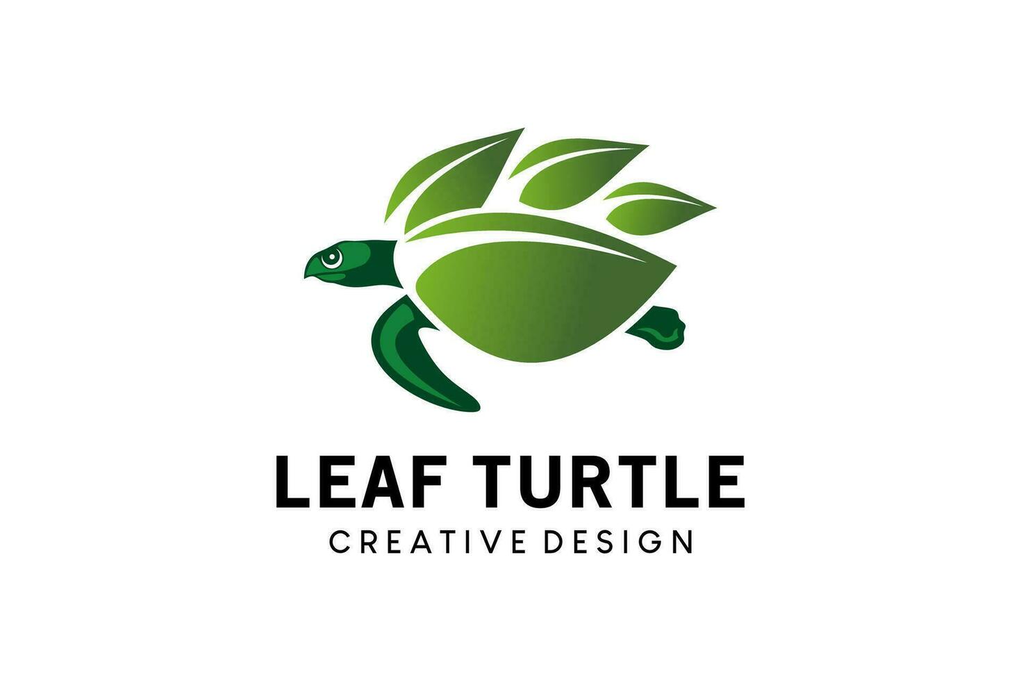 Nature leaf turtle logo design creative concept vector