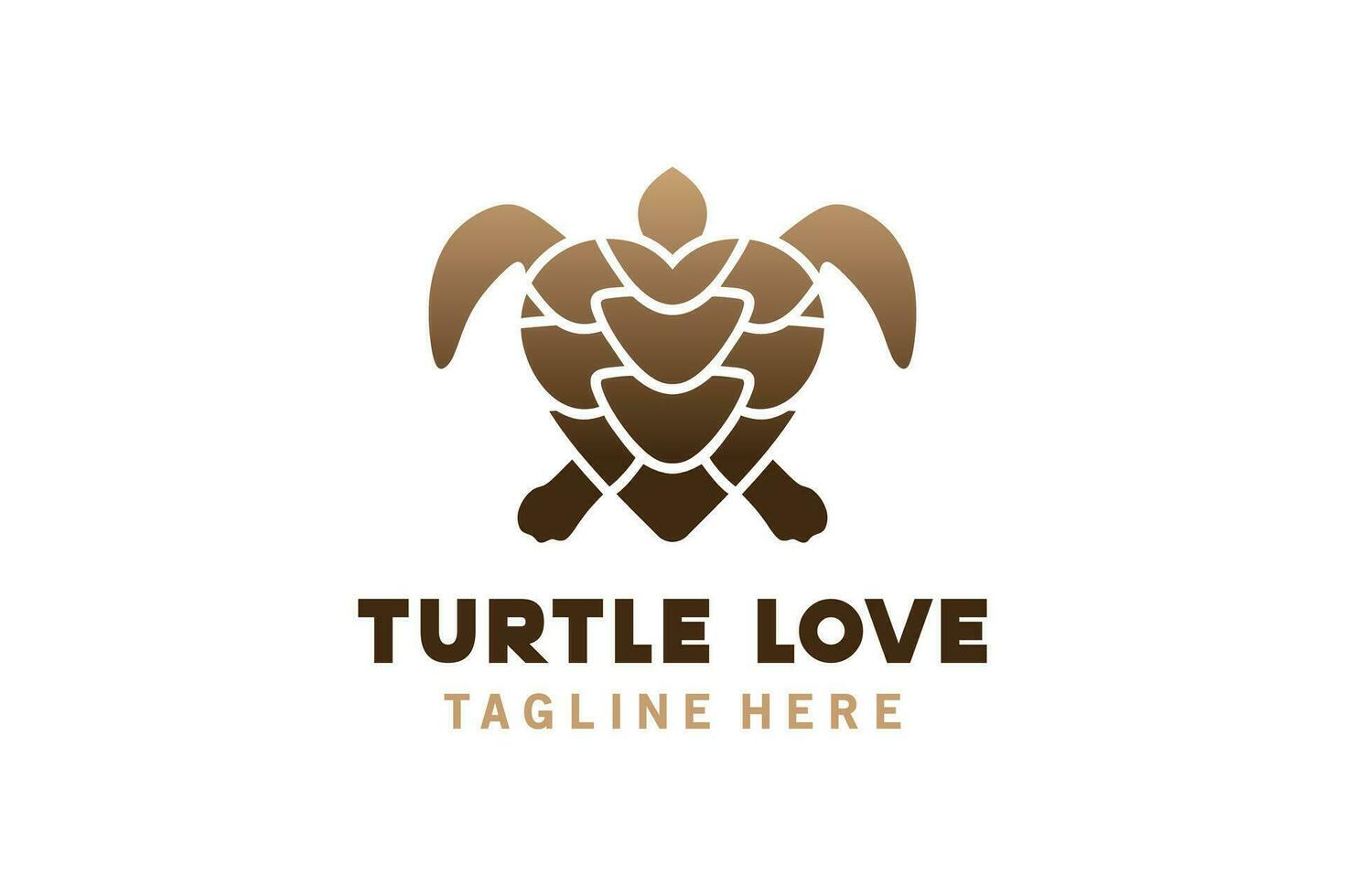 Turtle love logo design creative concept vector