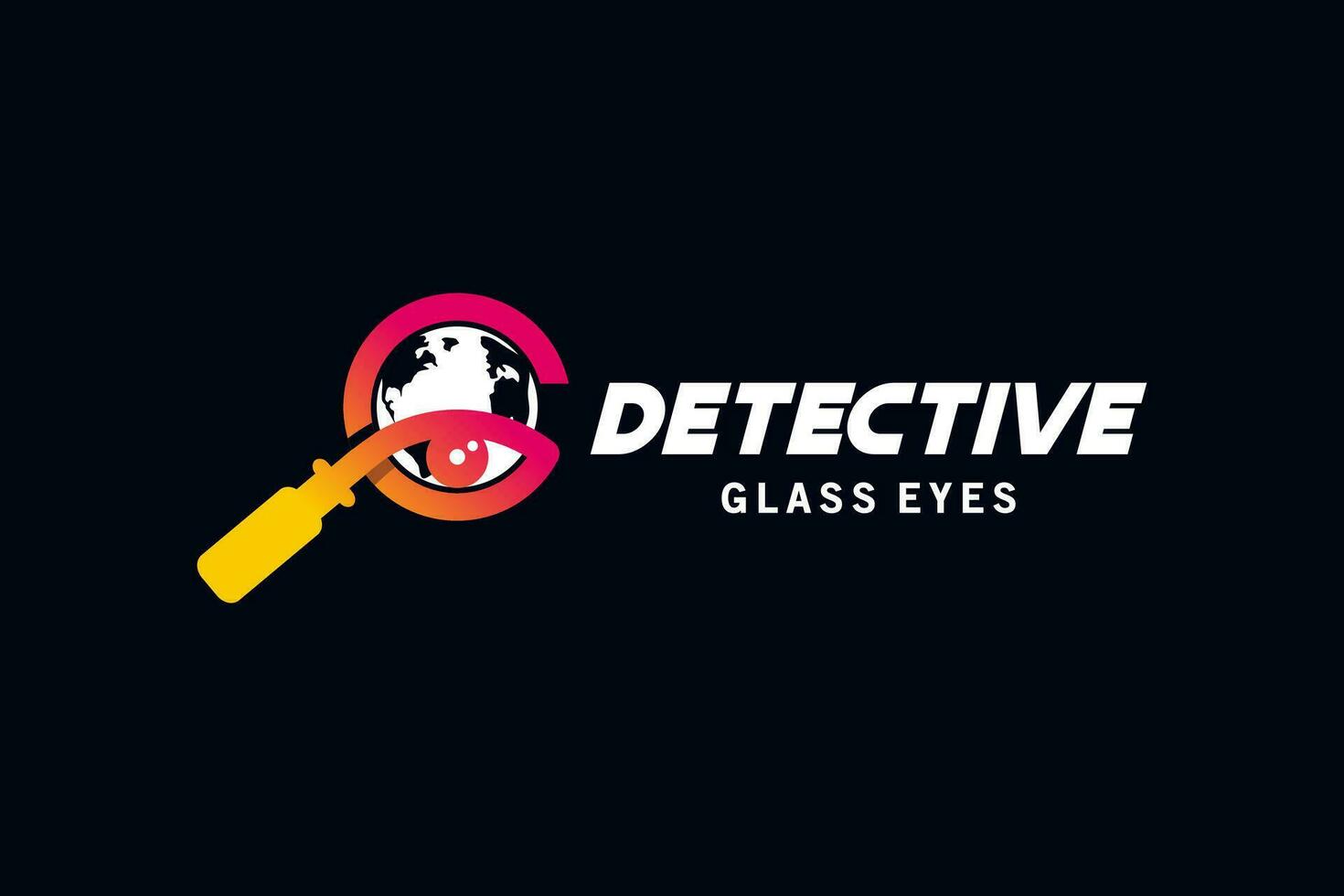 Magnifying glass design with eye in globe icon for detective logo vector
