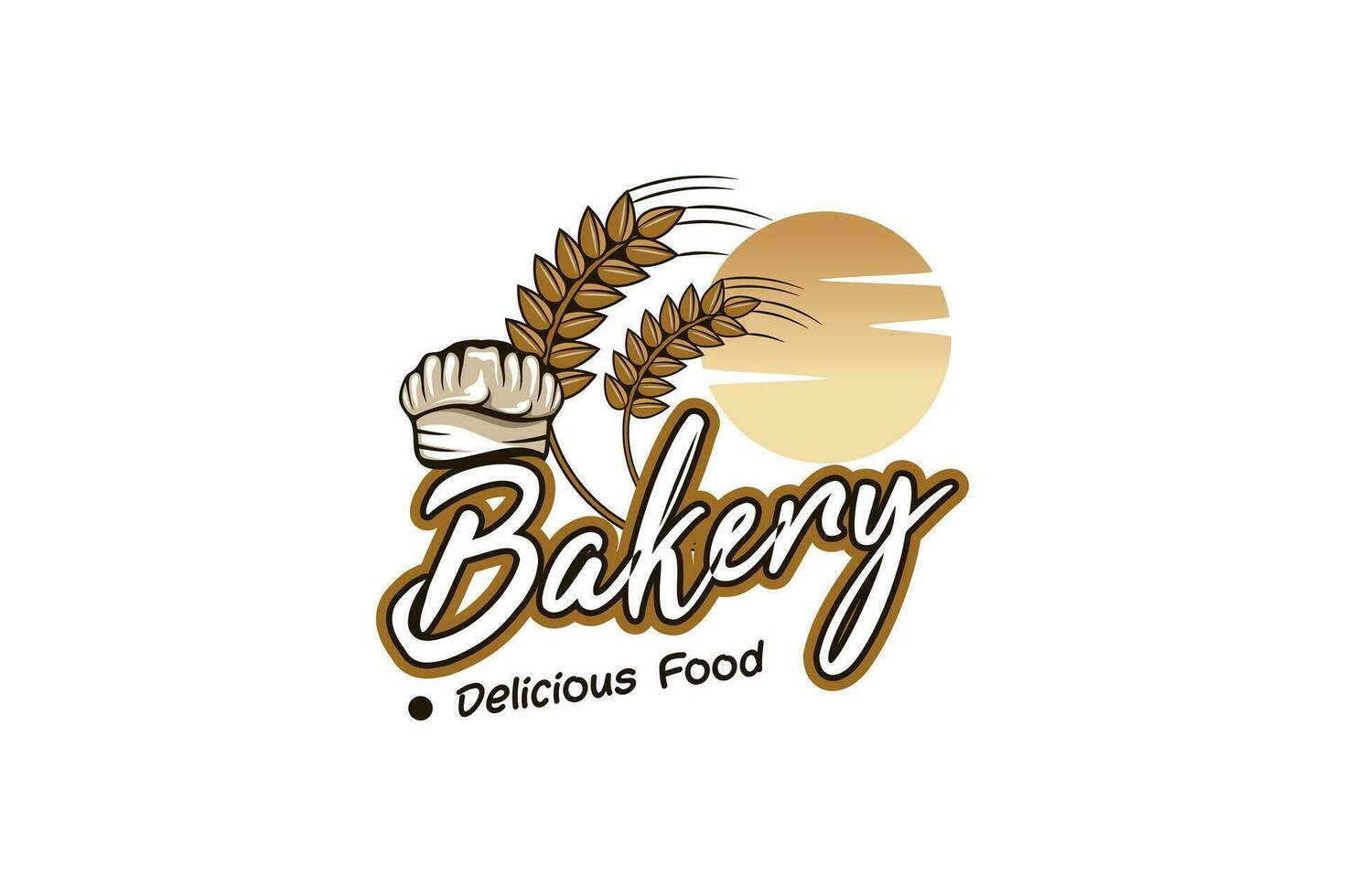 Bakery vintage logo design, cake and bakery food logo vector illustration