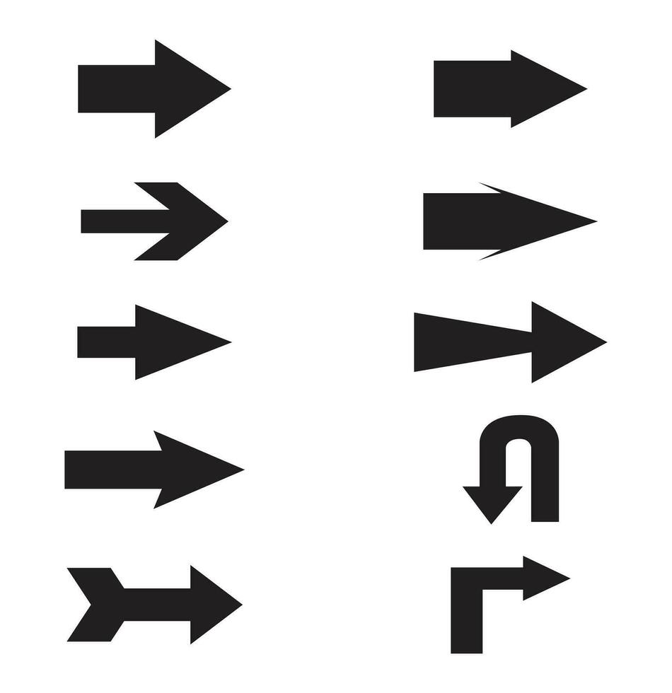 10 Arrow Symbols Vector Illustration