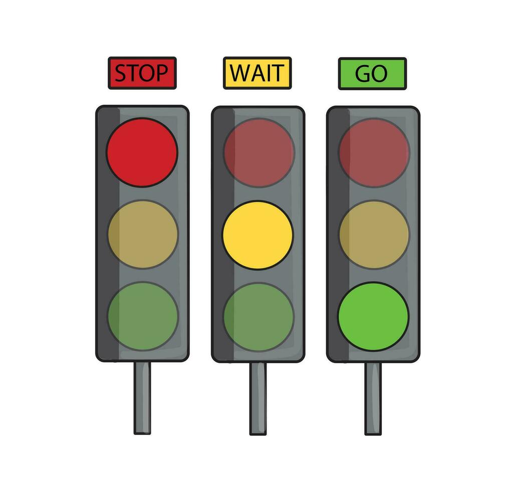 Traffic Light Guide Vector Illustration