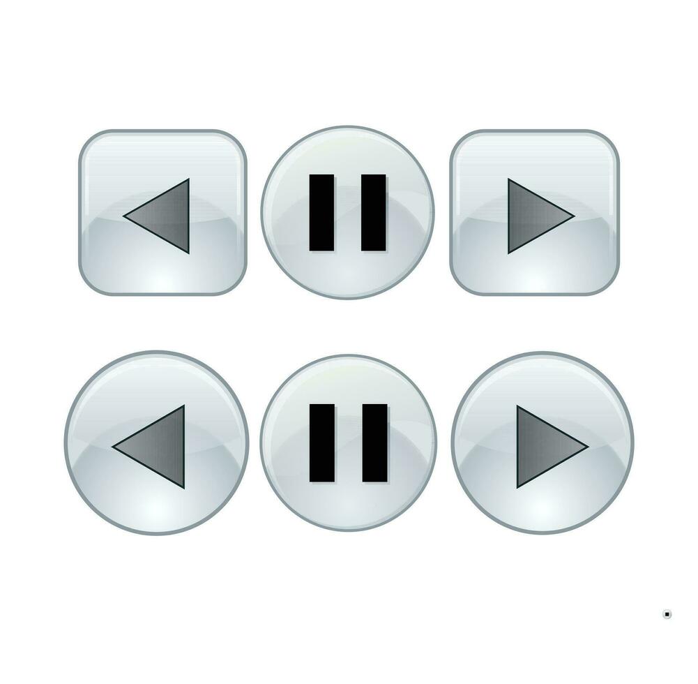 Set of media player button icons vector