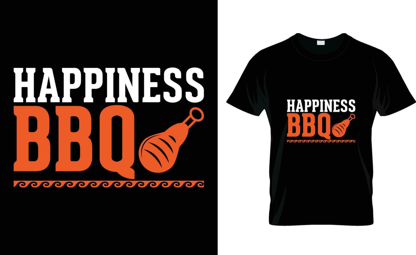 happiness bbq t-shirt vector