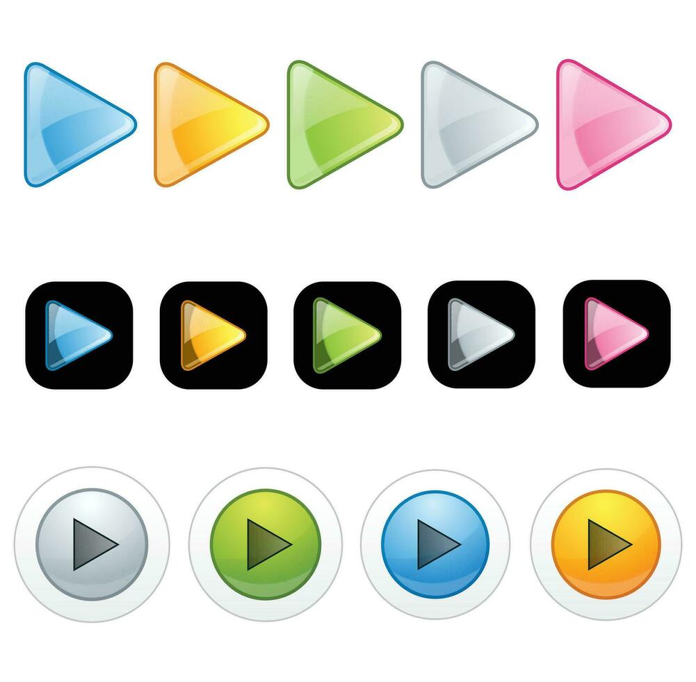 Set Of Play Button Icons vector
