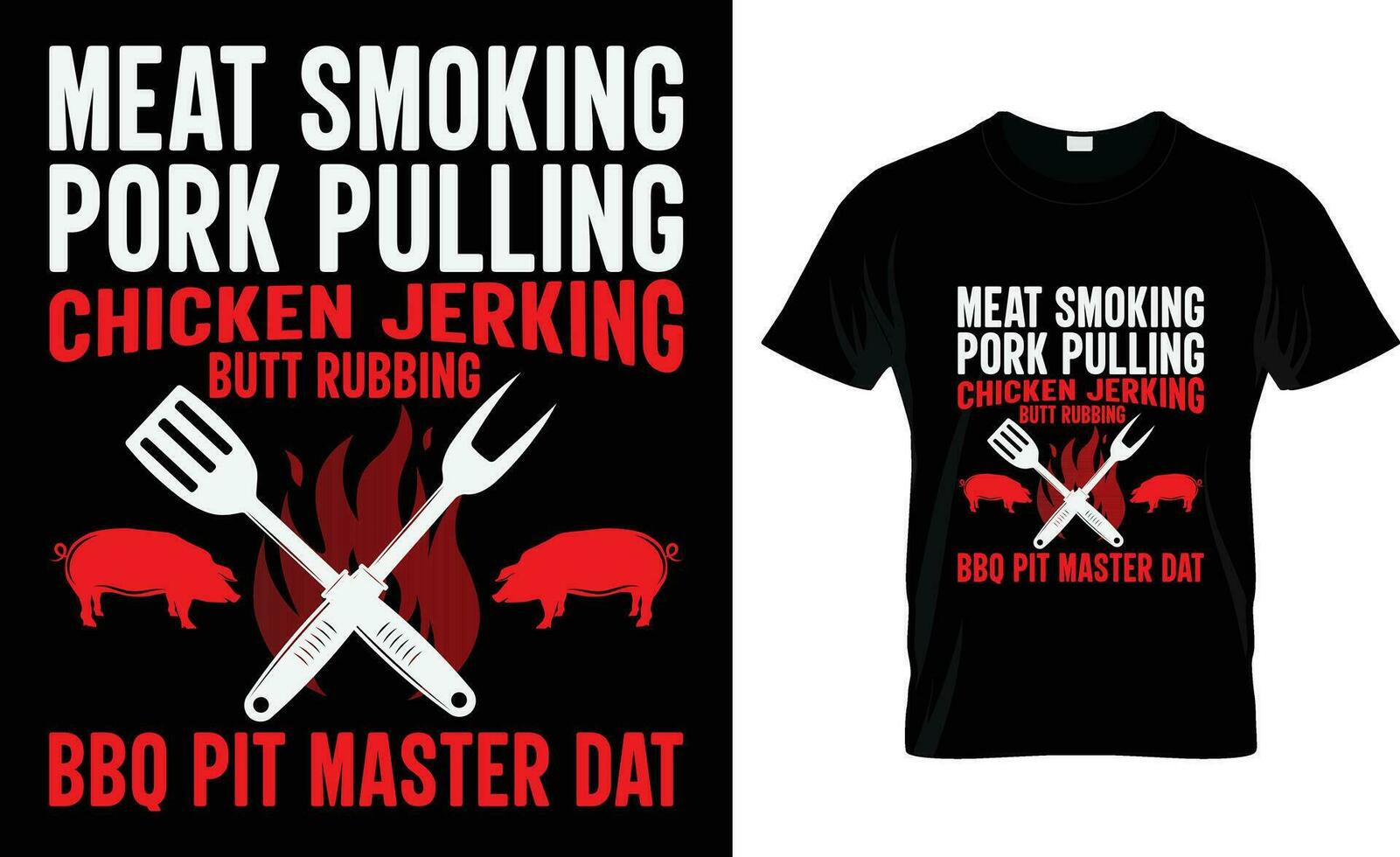 meat smoking pork pulling chicken jerking butt rubbing bbq pit master dat vector