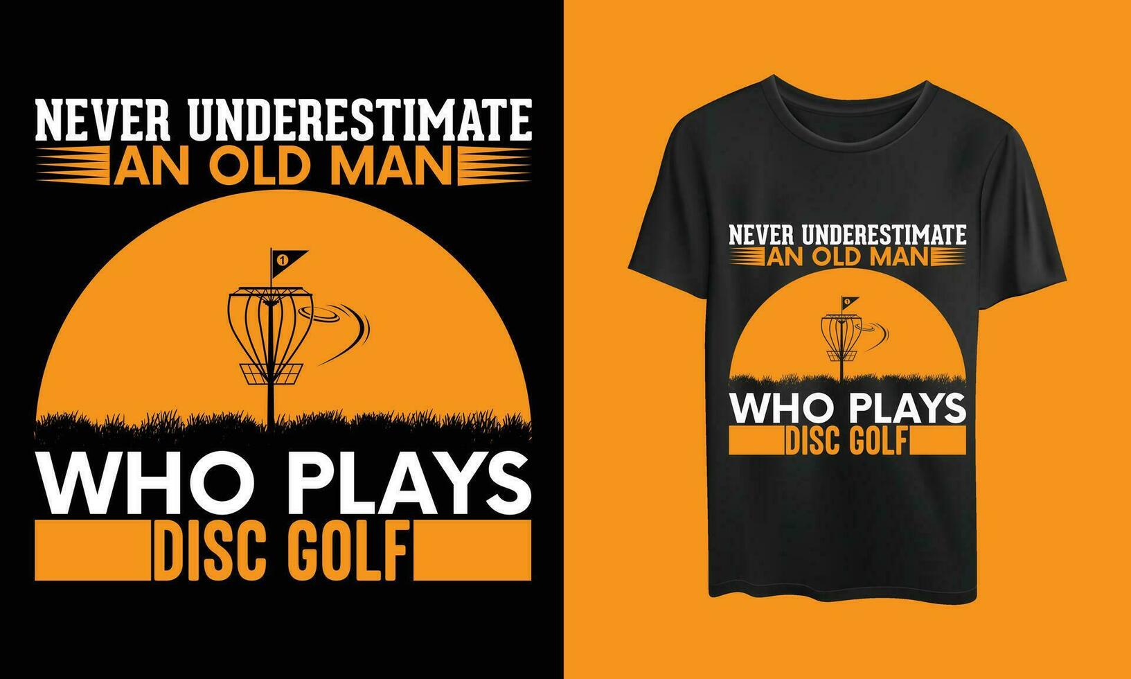 Nunca subestimar un antiguo hombre quien obras de teatro Dto golf camiseta vector