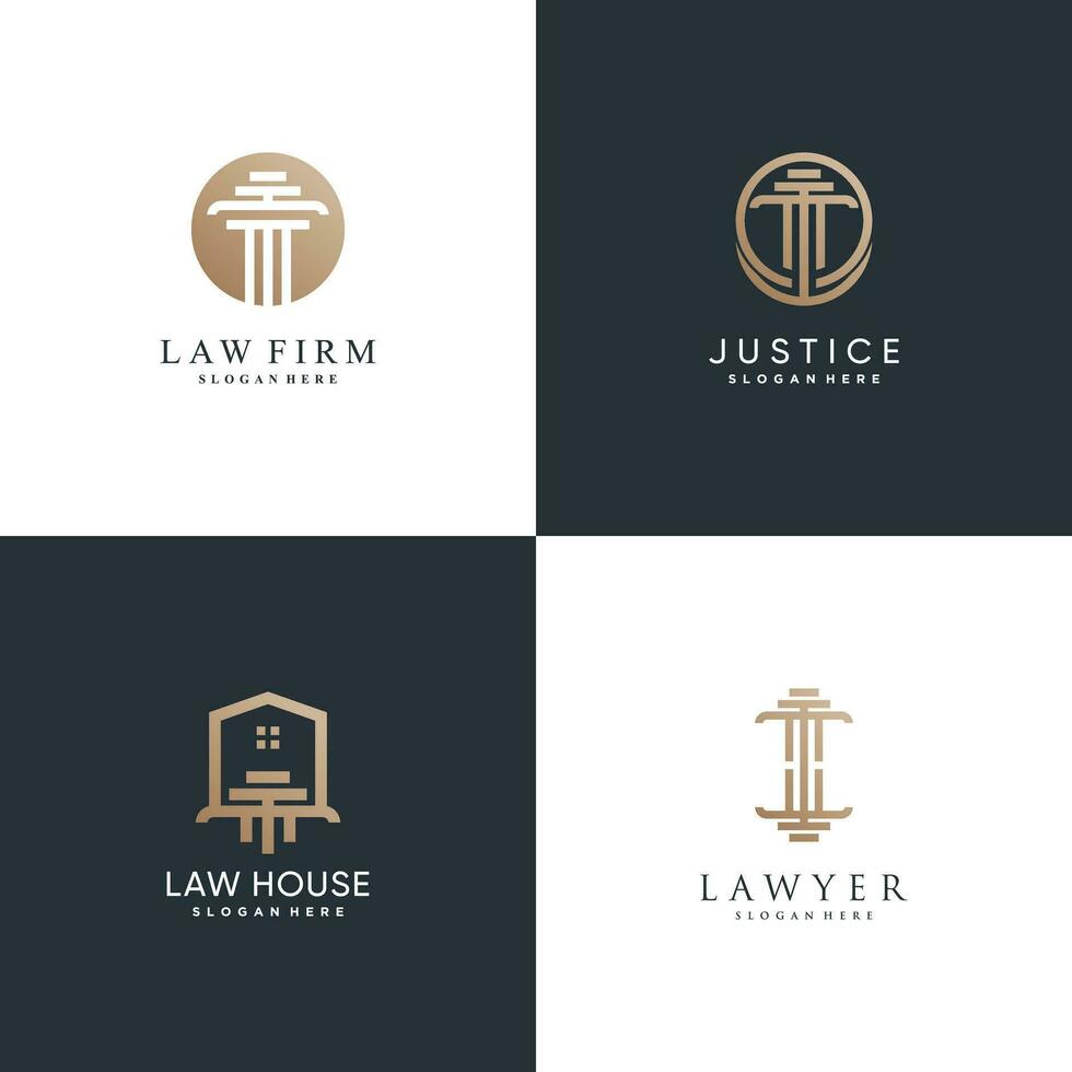Lawyer logo bundle with creative element style vector