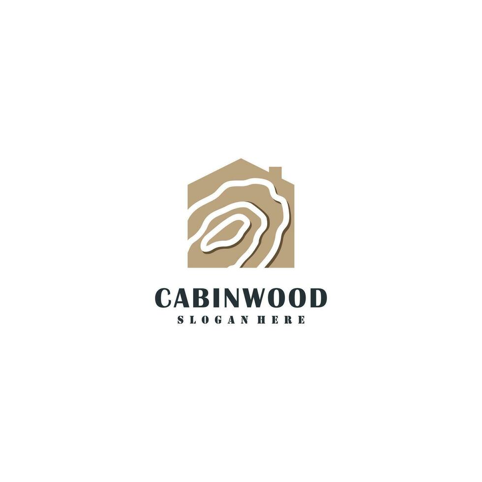 Wood house logo design with creative abstract concept vector