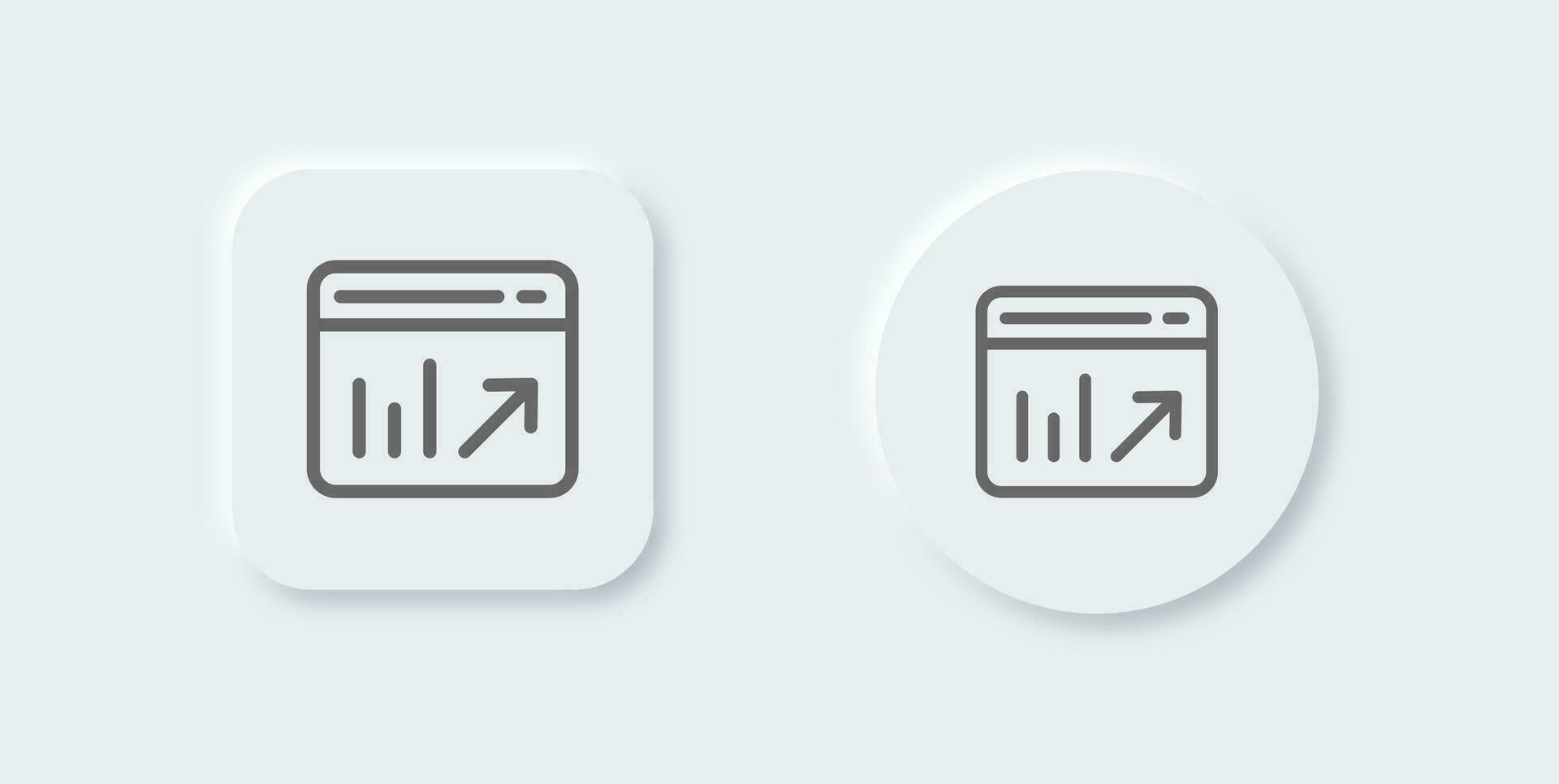 Chart line icon in neomorphic design style. Statistic signs vector illustration.