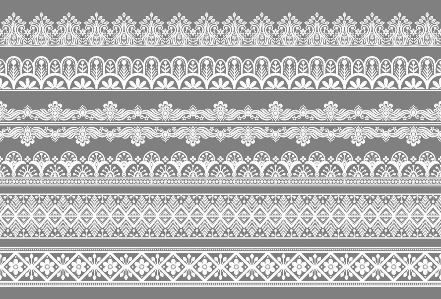 Vector set of floral elements. Seamless pattern for frames and borders. Used pattern brushes included.