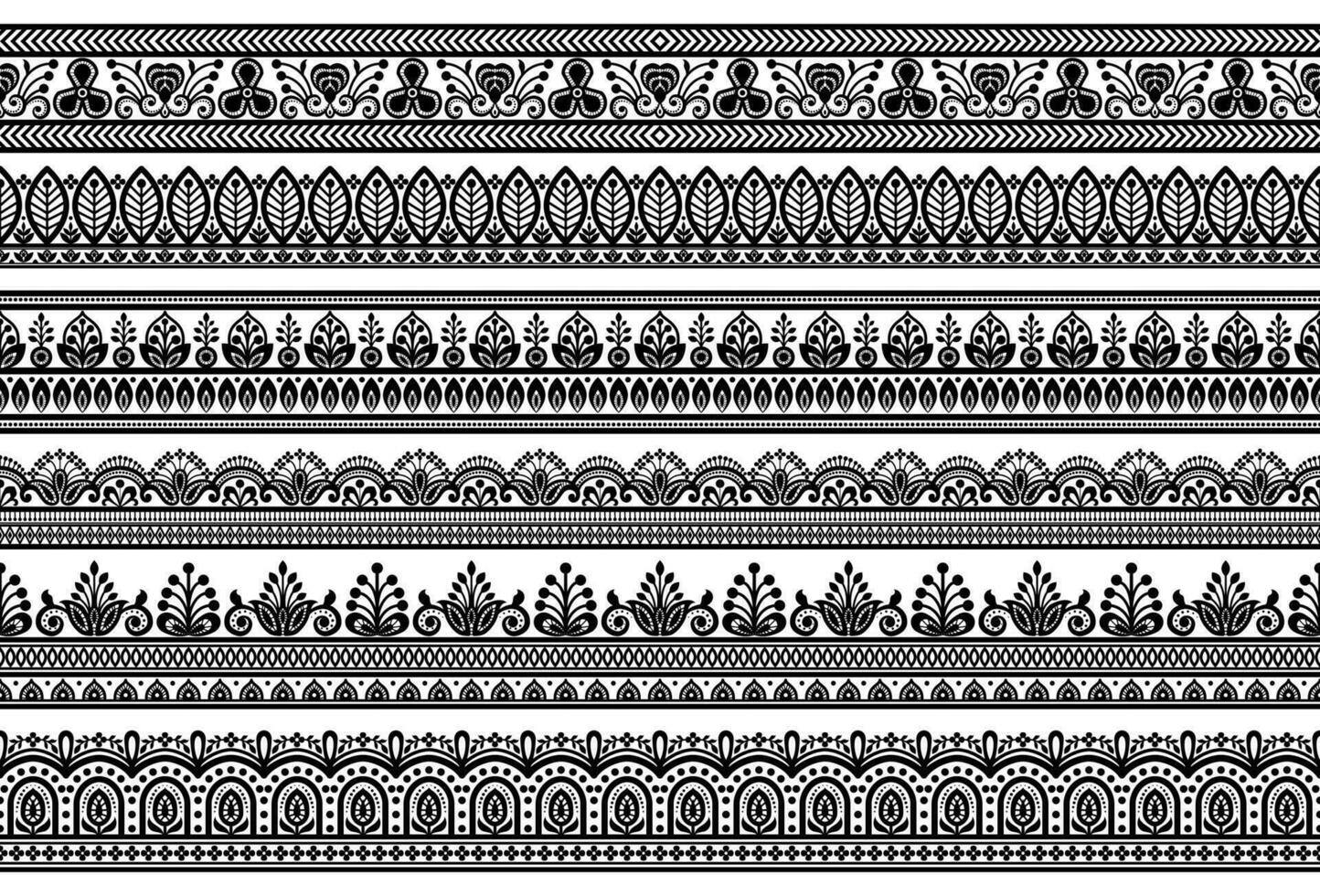 vector conjunto de floral elementos. sin costura modelo para marcos y fronteras usado modelo cepillos incluido.