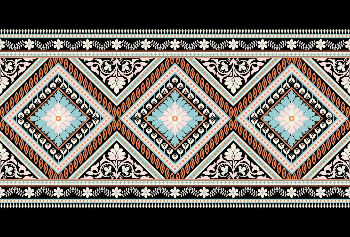patrón étnico geométrico flor transparente color oriental. patrón sin costuras diseño para tela, cortina, fondo, alfombra, papel pintado, ropa, envoltura, batik, ilustración vectorial de tela. vector