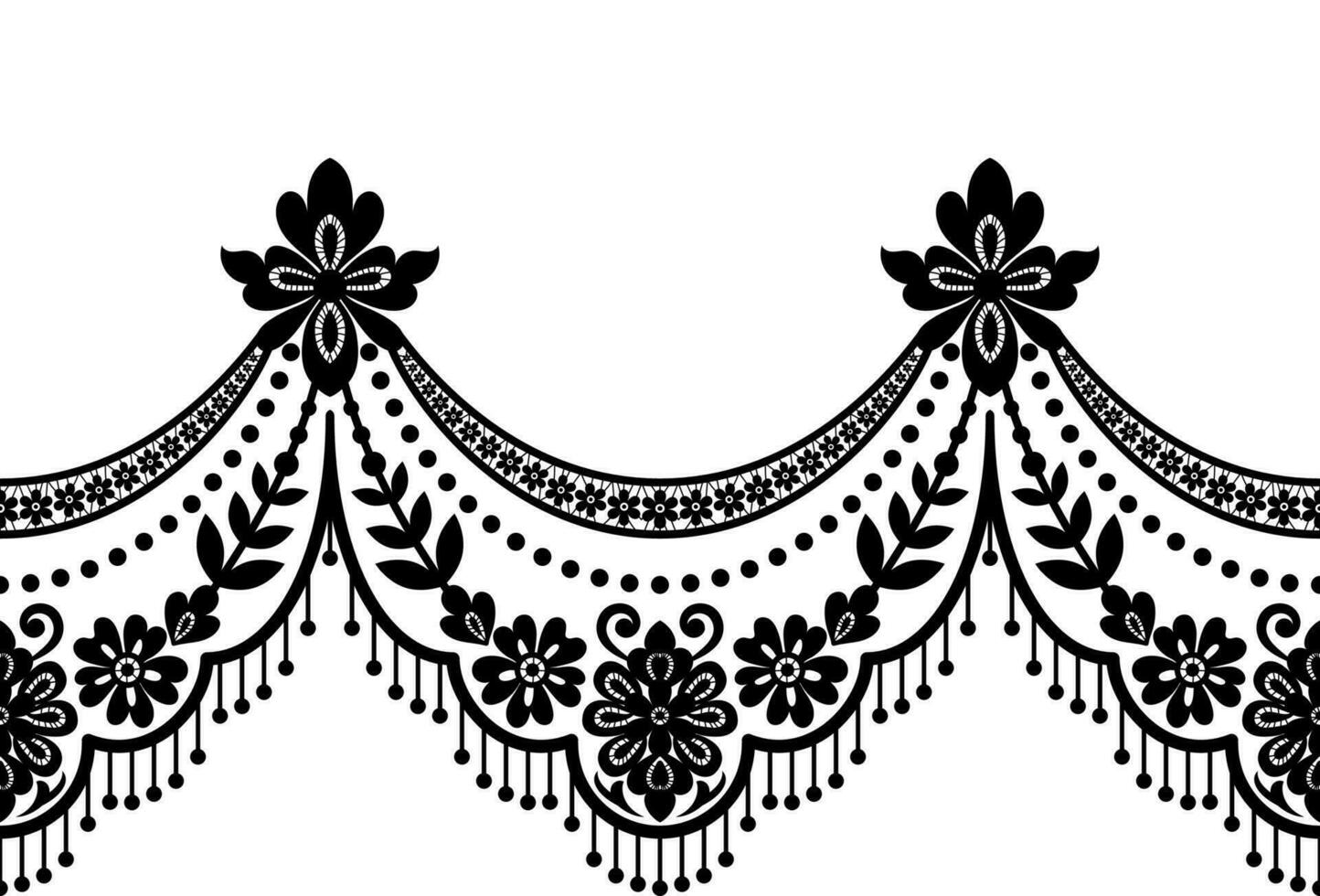 Seamless lace pattern, flower vintage vector background.