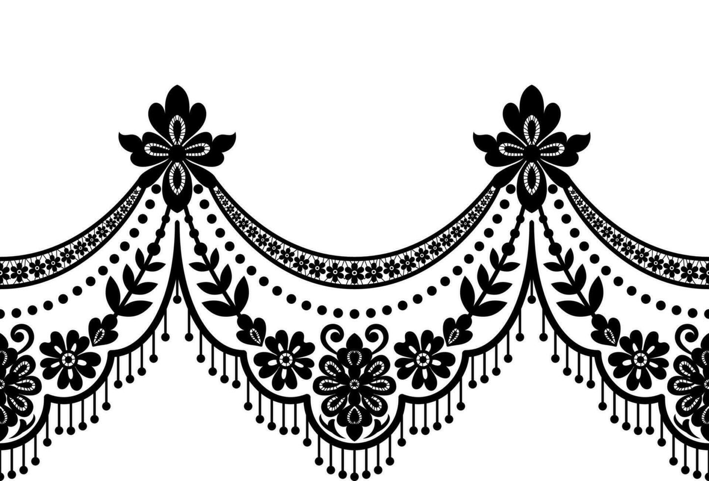 Seamless lace pattern, flower vintage vector background.