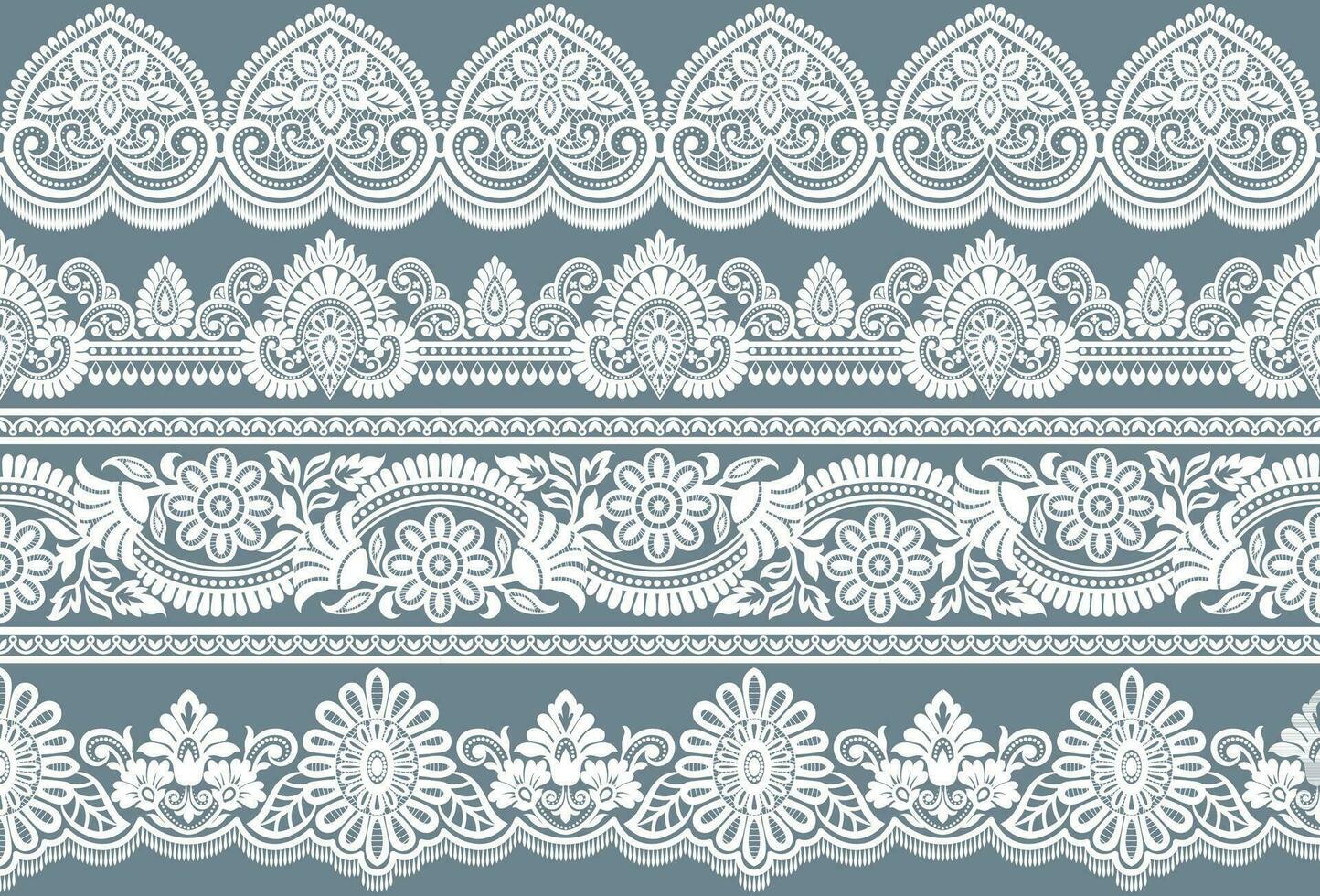 Vector set of floral elements. Seamless pattern for frames and borders. Used pattern brushes included.