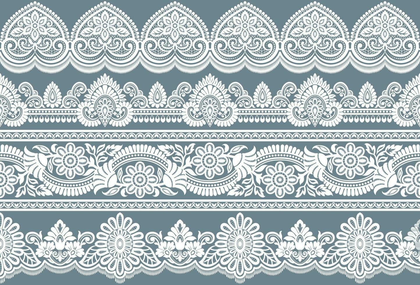 Vector set of floral elements. Seamless pattern for frames and borders. Used pattern brushes included.