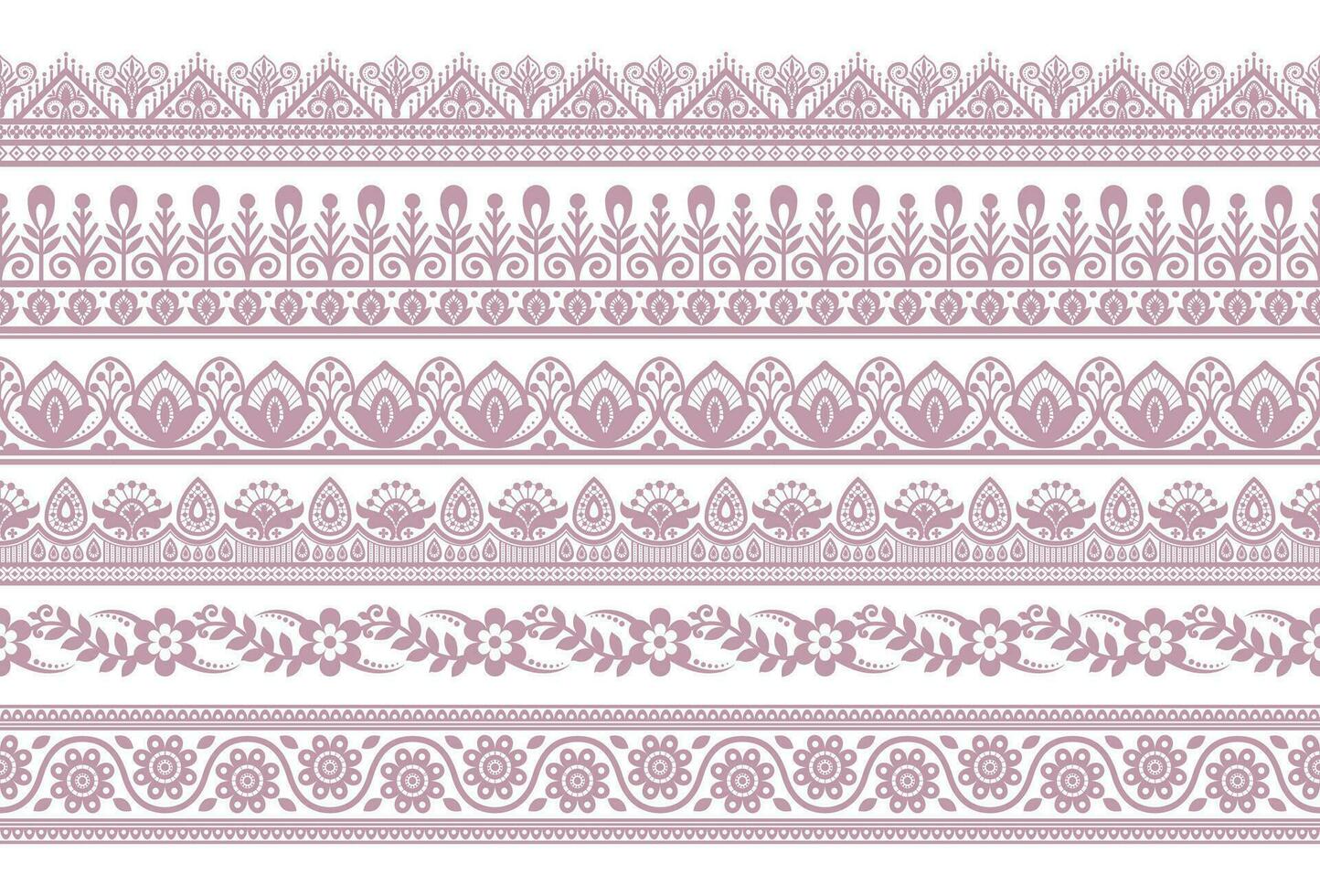 Vector set of floral elements. Seamless pattern for frames and borders. Used pattern brushes included.