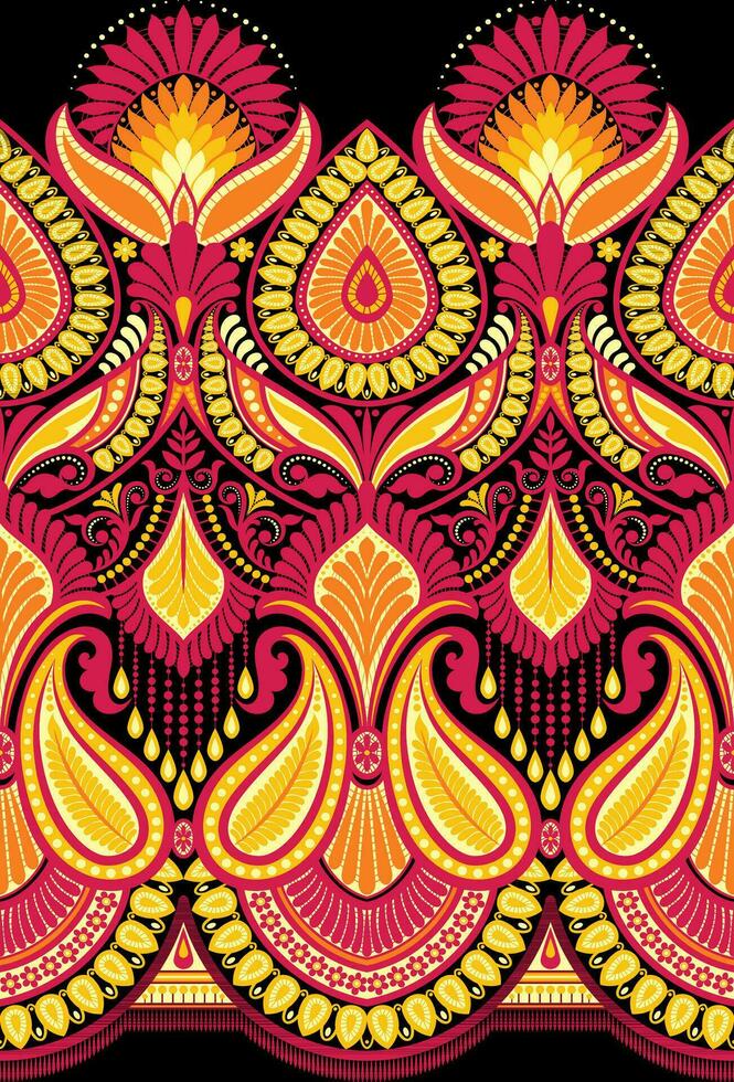 Botanical floral Seamless.Abstract Seamless Geometric Ethnic pattern design for background flowers seamless pattern vector