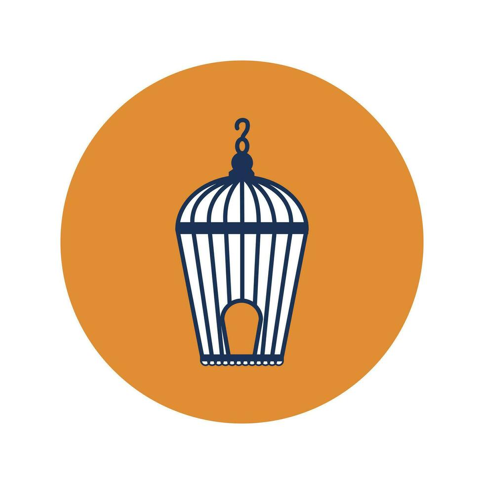 empty birdcage flat design vector