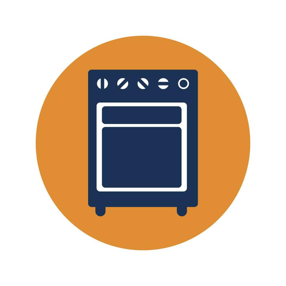 house equipment electric oven flat design vector