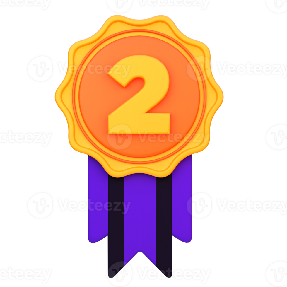 3d illustration medals, ribbon badge object png