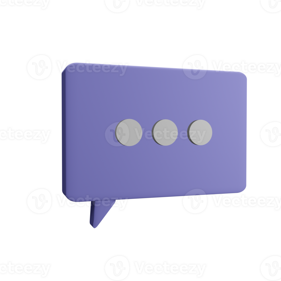 3D purple speech bubble messages. Chat box and social media communication concept. 3D Rendering png