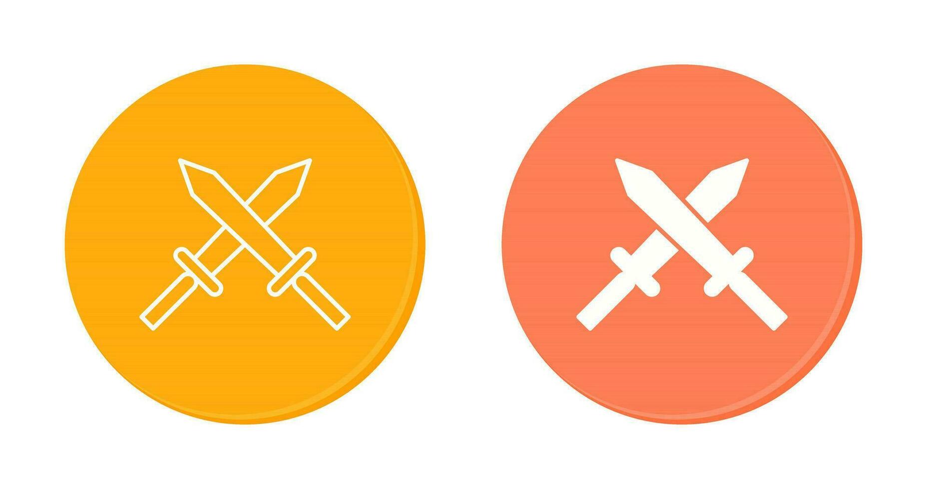 Unique Two Swords Vector Icon