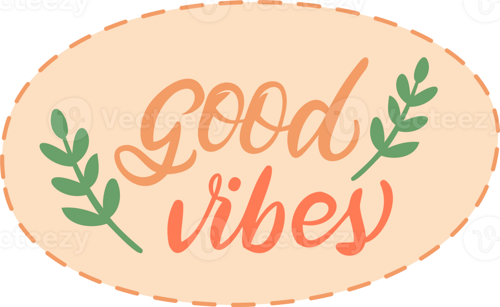 motivational quote lettering design. good vibes png