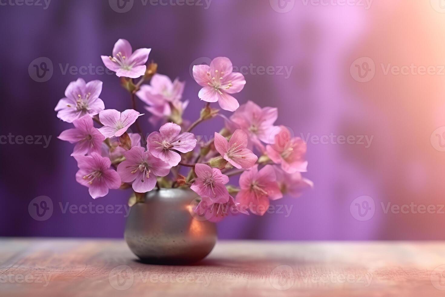 vintage tender flowers in different colors with free space on the left photo
