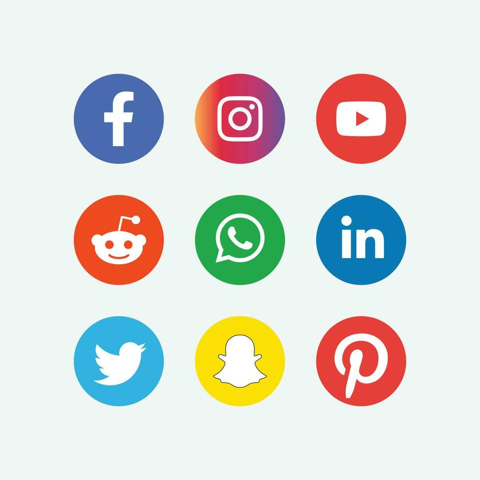 social medios de comunicación icono paquete vector gráficos para digital márketing