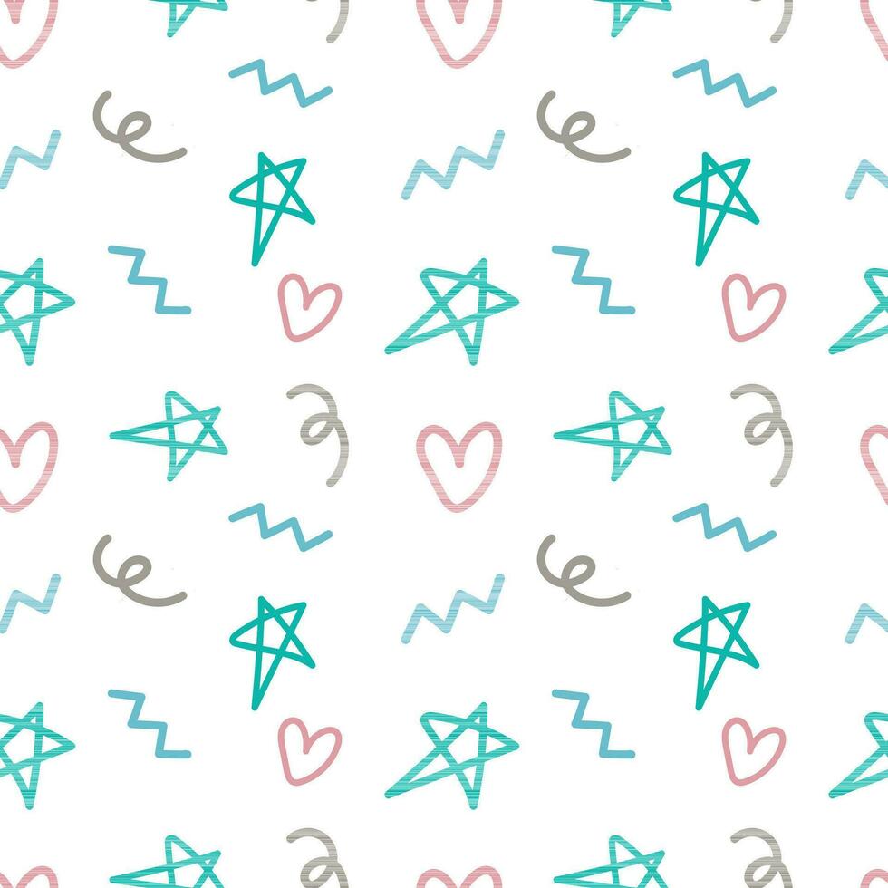 Abstract star doodle seamless pattern background for design, wrapping, template and post vector