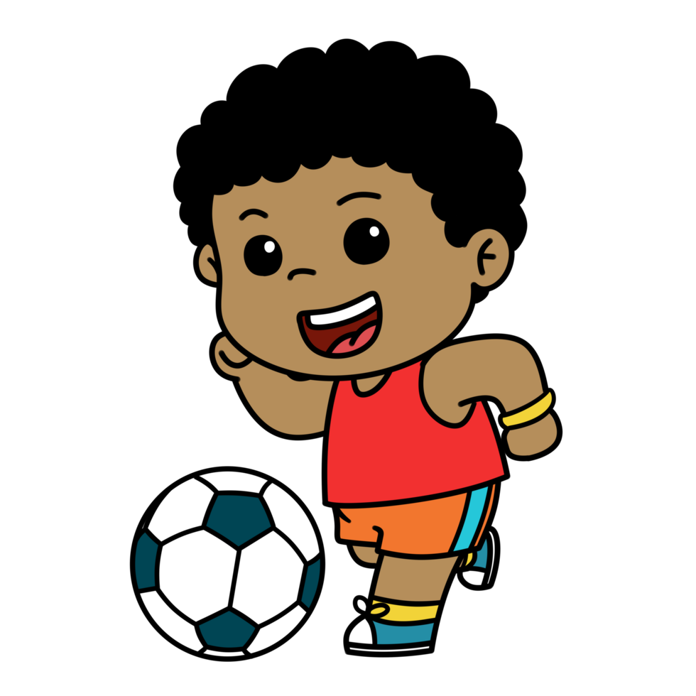 Kids Playing Soccer Activity Game Isolated Ball Boy png