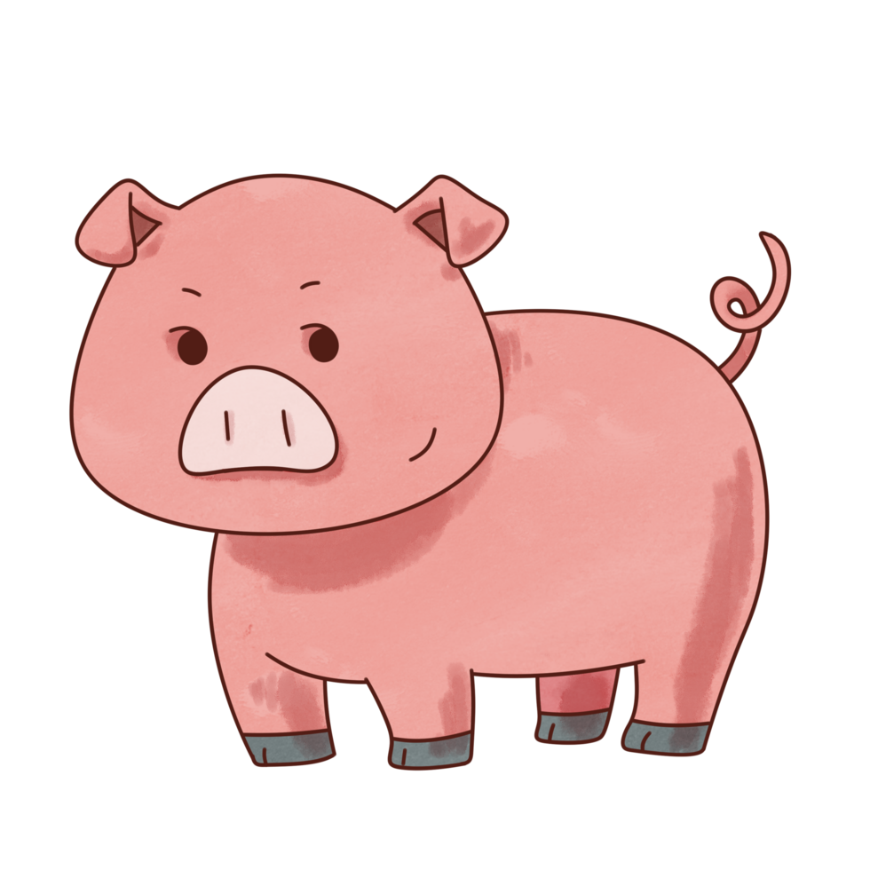 Karikatur Bauernhof Tier Schwein png