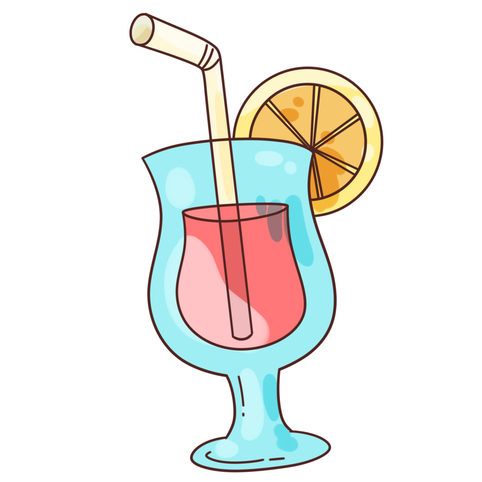 Summer Cartoon Clipart Sticker Drink Isolated png