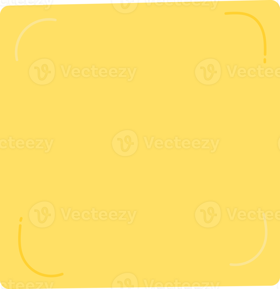 Yellow square doodle art. png