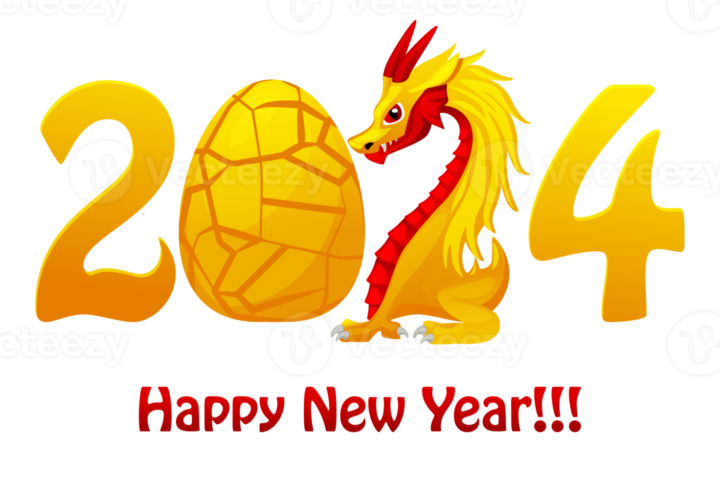 Chinese Happy New year 2024 , cute dragon and dragon egg. Greeting card with dragon. png