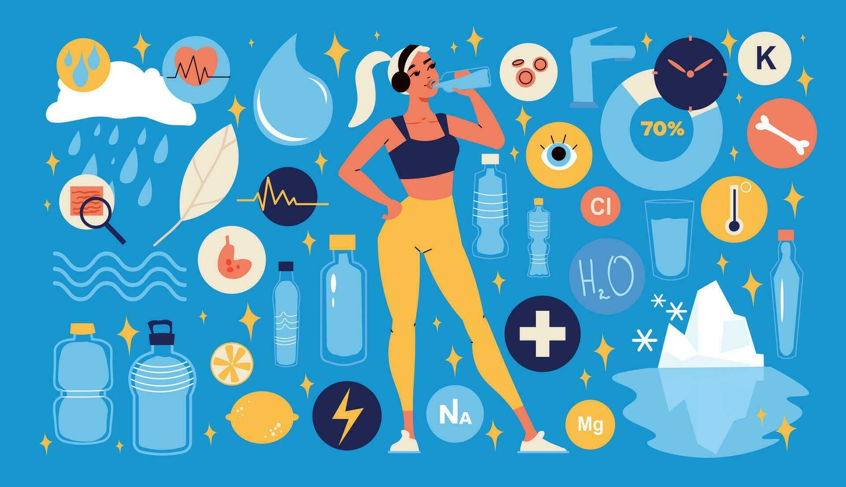 People And Water Big Set vector