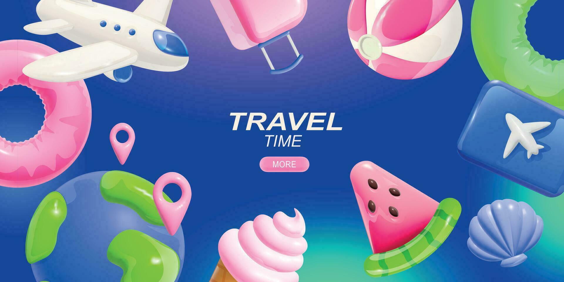 Travel Time Cartoon Frame vector