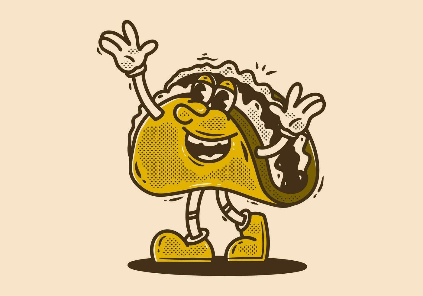 Tacos mascot character with happy expression vector